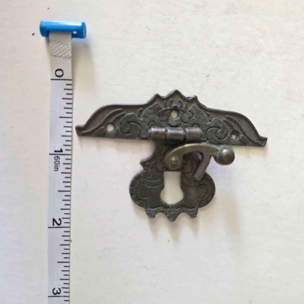 Black Metal Floral Drop Pull Drawer Pull lock Handle, Ornate Decorative Hardware